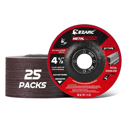 EZARC Depressed Center Metal Cut Off Wheels 4.5 x .045 x 7/8", 25Pack