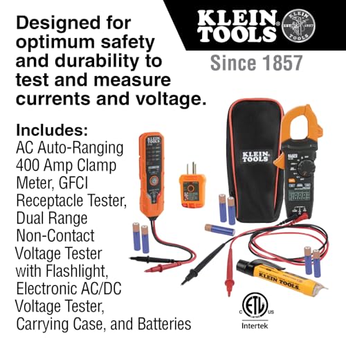 Klein Tools CL120VP Electrical Voltage Test Kit with Clamp Meter - size: Clamp Meter & 3 Testers Set