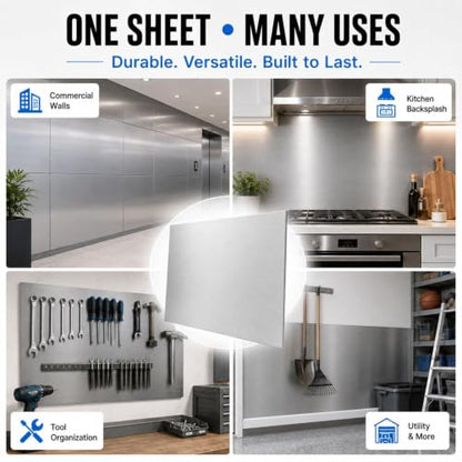 48 x 24 in 430 Stainless Steel Sheet Metal 24GA #4 Brushed Finish - size: 48*24in