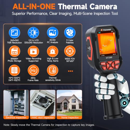 FOXWELL HT280 Thermal Imaging Camera, 320 X 240 2.8" LCD, 260 x 260 TISR