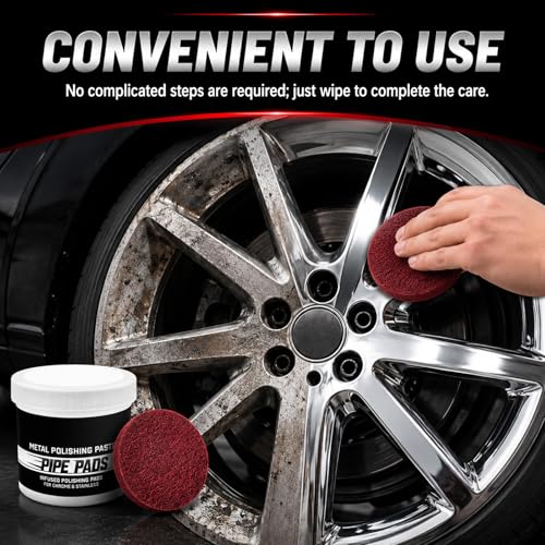 2Pcs Buffing & Finishing Care Set, Includes Polishing Paste and Matching Pads. All-in-one for Daily Metal Surface Maintenance, Simple Operation
