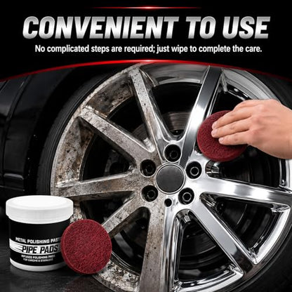 2Pcs Buffing & Finishing Care Set, Includes Polishing Paste and Matching Pads. All-in-one for Daily Metal Surface Maintenance, Simple Operation
