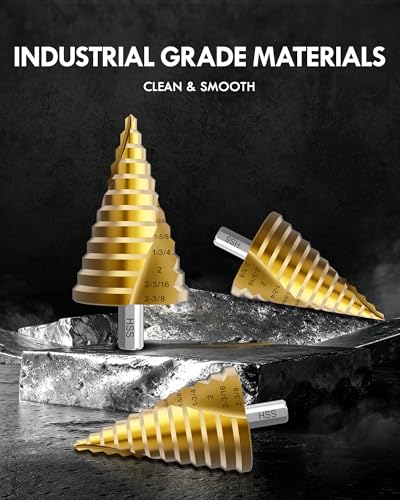 1/4" to 2-3/8" HSS Step Drill Bit Set - size: 1/4"-2-3/8"(HSS)