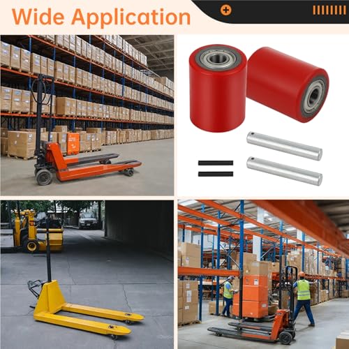 Homaisson 2 Pair Pallet Jack Load Wheels, Manual Pallet Jack Truck Wheels 3” x 3.75” with Bearings ID 20mm, Pallet Jack and Lift Truck Rear Wheel Replacement(2 Pair) - size: 2 Pair