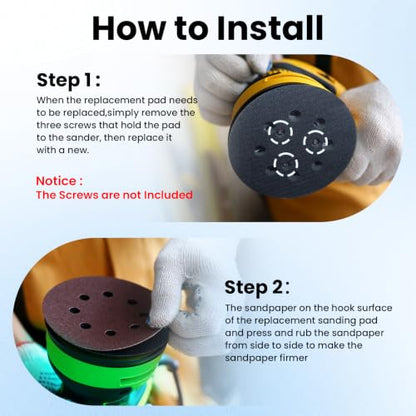 2 Pack 5 Inch Sander Pad, 3 Screw Holes Compatible with Makita & DeWalt - color: 2 Pack