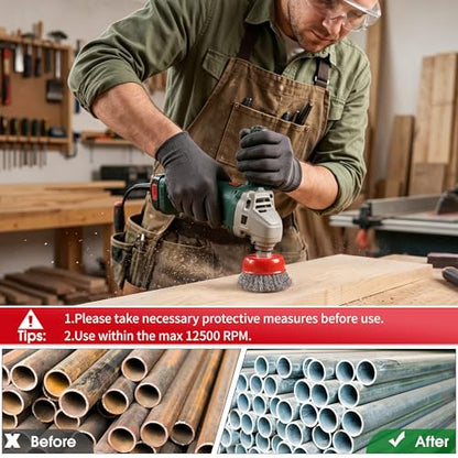 6 Pack Angle Grinder Wire Wheel, Wire Wheel Brush for 4-1/2" Angle Grinder - color: Wheel Brush & Cup Brush