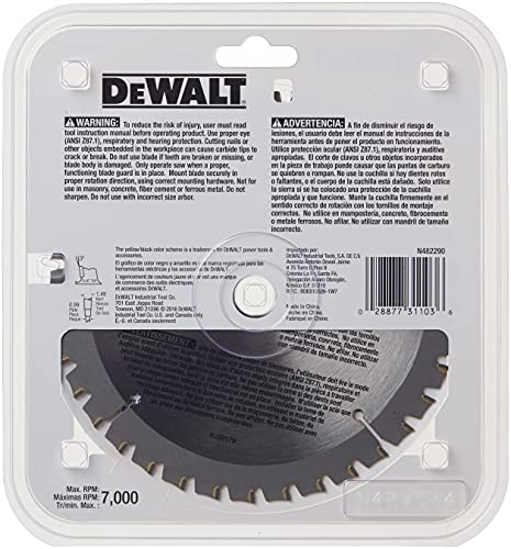 DEWALT Circular Saw Blade, 6 1/2 Inch, 36 Tooth, Aluminum Cutting (DW9152)