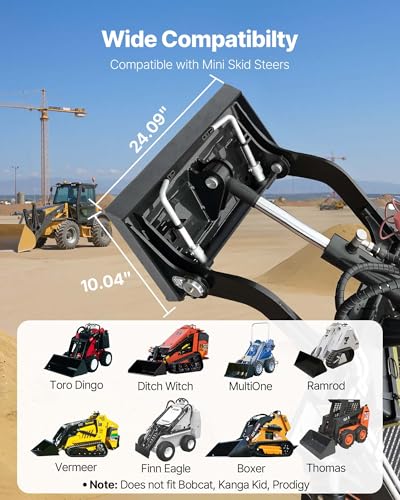 VEVOR 1/4" Mini Skid Steer Mount Plate, Universal Quick Attach Mount Plate, Easy to Bolt, 1500lbs Load Capacity, Heavy Duty Steel Loader Plates Compatible with Toro Dingo Skid Steers & Tractors - size: 1/4 inch mini