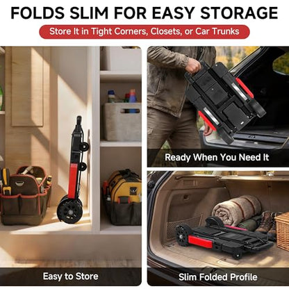 Folding Hand Truck Dolly, 220 lb Portable Utility Cart