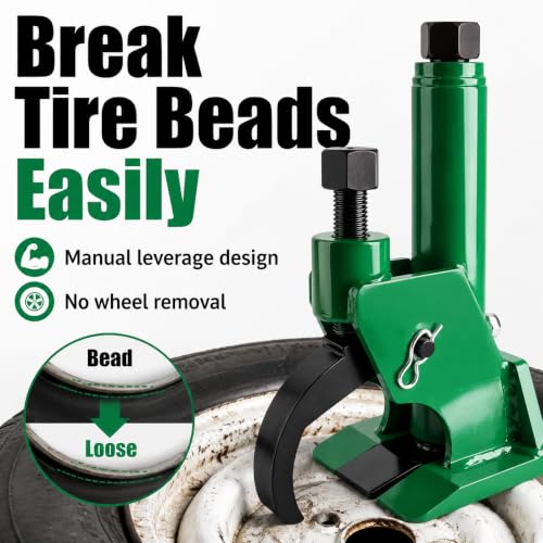 Manual Tire Bead Breaker, Adjustable Hammer Tires Changer Fit for 38 and 42 inches Tire Operation, ATV, Golf Cart, Tractors, Trucks, Heavy Duty Tires Repair (Green(Manual)) - color: Green(Manual)