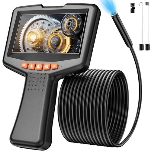 Endoscope Camera with Light: 4.3" 1080P HD Inspection Borescope Camera for Sewer - 16.4ft Waterproof Industrial Endoscope - Flexible Snake Bore Scope for Plumbing Automotive