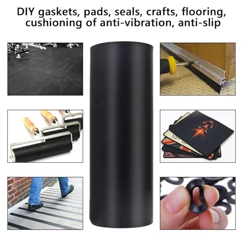Neoprene Rubber Sheet 1/16" Thick x 16" Wide x 118" Long, Solid Rubber Sheets, Rolls & Strips for Gaskets Material, Pads, Crafts, Weather Stripping, Flooring, Black - size: 1/16" T x 16" W x 118" L