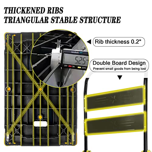 Platform Truck Cart 1000LBS Chinco Star Folding Push Cart Dolly Portable Moving Dolly Cart with 360° Swivel 5'' Wheels Heavy Duty Foldable Flatbed Cart for Hand Moving (35L x24W x40H in) - size: 35"x24"-4 wheels