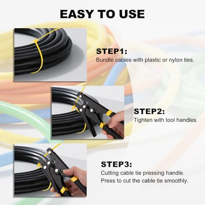 JIOUXIP Zip Tie Tool, Tensioning and Cutting Tool for Fastening and Cutting Plastic or Nylon Cable Tie, Cable Tie Gun for Cable Management, Zip Tie Tightener with Ergonomic and Portable Design
