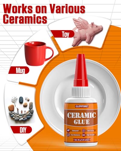 Ceramic Glue, 35g Ultra Strong Super Glue for Ceramic, Porcelain, Pottery & China Repair – Waterproof, Heat-Resistant, Safe Adhesive for Mugs, Dishes, Tiles & Crafts