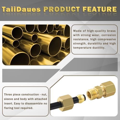 46pcs Brass Compression Tube Pipe Fittings Assortment Kit - size: 46Pcs Compression Kit