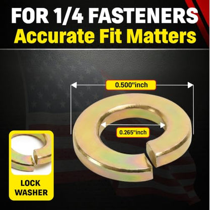 1/4 Hardened Grade 8 Lock Washer (50 Pieces) - size: 1/4" Lock Washer 50pcs