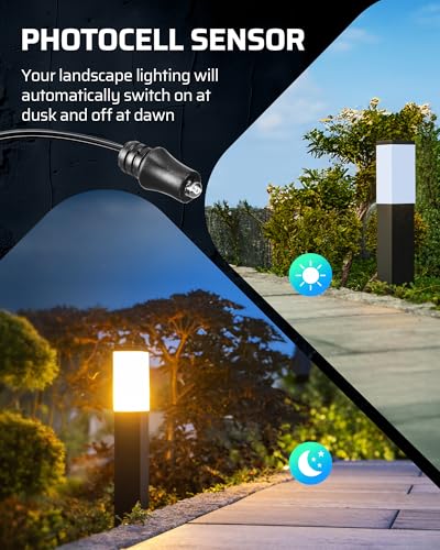 DEWENWILS 150W Low Voltage Transformer with Dusk to Dawn Sensor & Timer - style: 150W-Metal