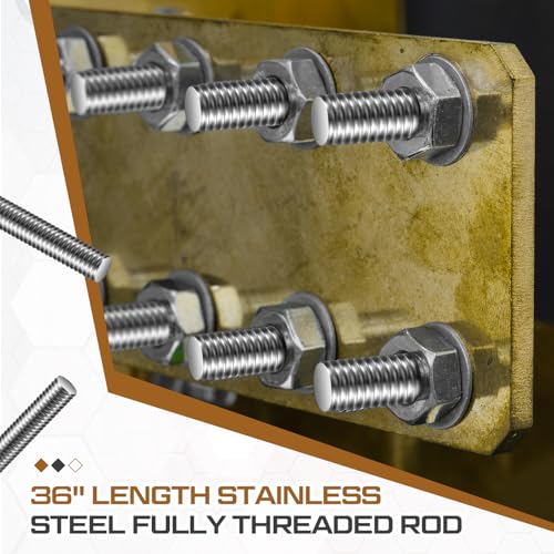 Blulu 4 Pcs 1/2"-13 Fully Threaded Rod, 36" Length - size: 1/2"-13 x 36"