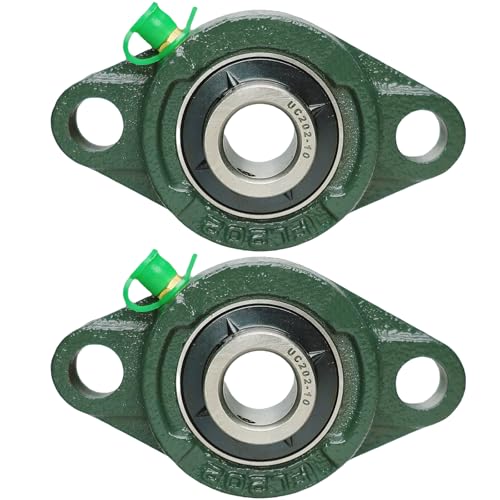 2 Pack UCFL202-10 Pillow Block Bearing - Flange Mounted Pillow Block Bearings - Bearing Steel Bearings with 5/8" Bore - Self Alignment - style: UCFL202-10