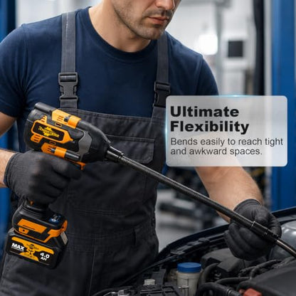 Cordless Impact Wrench 1/2, 850Nm Max Torque Brushless Motor, 2x 4000mAh Batteries & Fast Charger, Heavy Duty Electric Impact Gun for Auto Repair & Home Maintenance