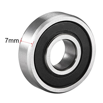 uxcell 609-2RS Deep Groove Ball Bearing Double Sealed 180019, 9mm x 24mm x 7mm High Carbon Steel Z1 Bearings (Pack of 2) - size: 9 mm x 24 mm x 7 mm