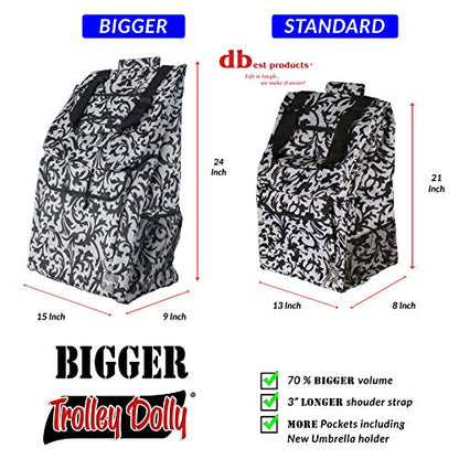 dbest products Bigger Trolley Dolly, Baroque Shopping Grocery Foldable Cart - color: Baroque