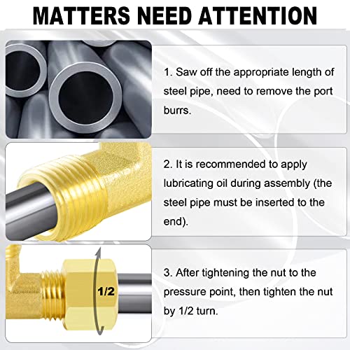 ChillWaves Brass Tee Compression Tube Fitting, 1/4" OD x 1/4" OD x 1/4" OD Compression Union Connector(5-PACK) - size: 1/4" OD x 1/4" OD x 1/4" OD