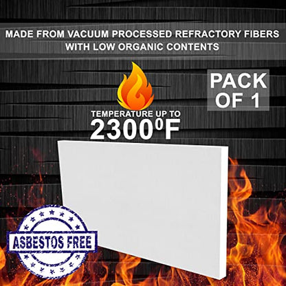 SIMOND STORE Ceramic Fiber Board Insulation, 1" x 19.7" x 39.4", Pack of 1 - size: 1" x 19.7" x 39.4"