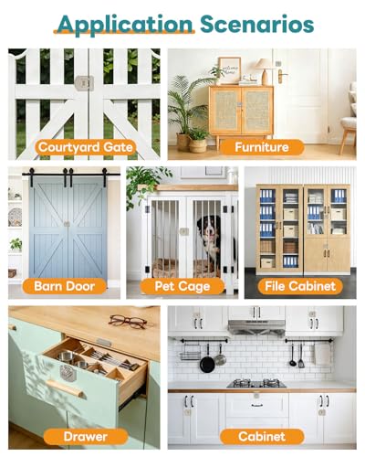 Cabinet Locks with Combination, 180° Sliding Closet Door Lock - color: Nickel