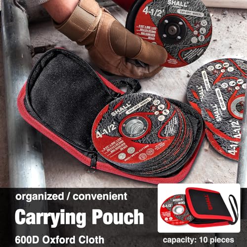 SHALL 25-Pack Cut Off Wheels 4 1/2 x 7/8 Inch, Cutting Wheel with Pouch for Angle Grinder, 4.5” Metal & Stainless Steel Fast Cutting Disc, Grinder Wheel for General Purpose Metal Cutting - style: 4-1/2 x 7/8