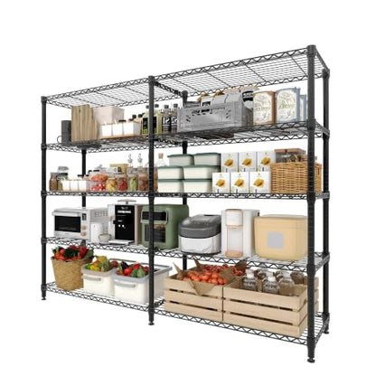 Garvee 5-Tier Storage Shelves 70" H Metal Garage Shelving Unit for Kitchen - size: 70.5"H x 59"W x 13.8"D