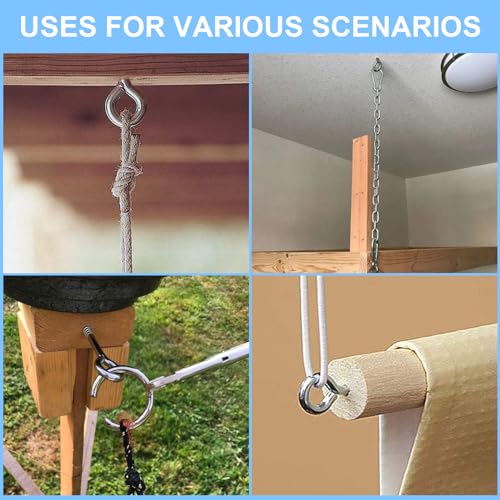 Aovchei Eye Screws, 4 Pcs 4.5 inches 304 Heavy Duty Screw Hooks - color: 304, size: 4.5 Inch 4pcs