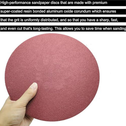Tonmp 10 PCS 9 Inch 120 Grit Sanding Discs for Hand Radial Sander - 9"" Round Hook & Loop Sandpaper for Hand Sanding Tool, Aluminum Oxide Sander Disc for Hand Drywall Power Sander (120 Grits) - style: 120 Grits