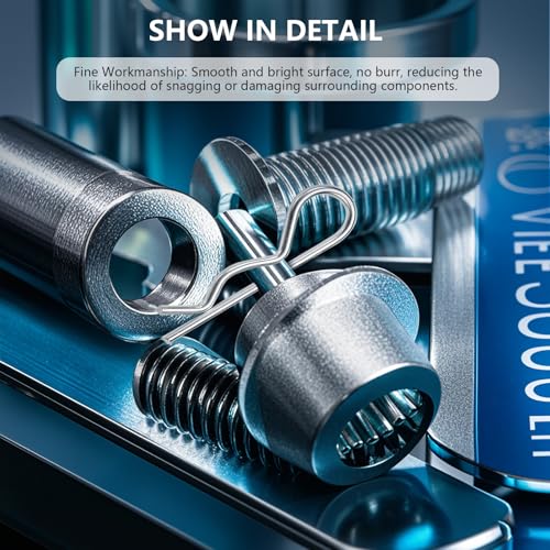 16 Sizes Cotter Pin Assortment Kit 304 Stainless Steel Hardware Cotter Pins Set R Clips Split Pins (Pack of 130Pcs) - size: R&Straight