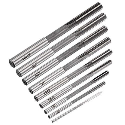 uxcell Chucking Reamer Set Lathe Machine Reamer Straight Flute Milling Cutter High Speed Steel H7 Tolerance (2mm 3mm 4mm 5mm 6mm 7mm 8mm 9mm 10mm) 9pcs - style: H7