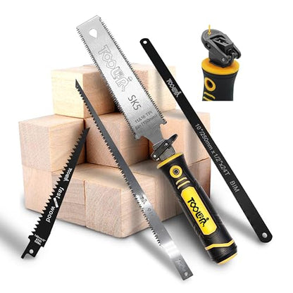 5-In-1 Multi-Blade Handsaw for Woodworking Tools (Japanese/Drywall/Hacksaw) - color: 5-in-1