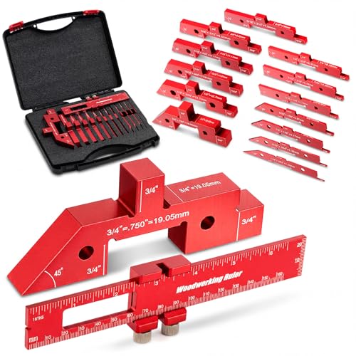 Konohan 15 Pcs Router Table Setup Blocks Precision Aluminum Height Gauge