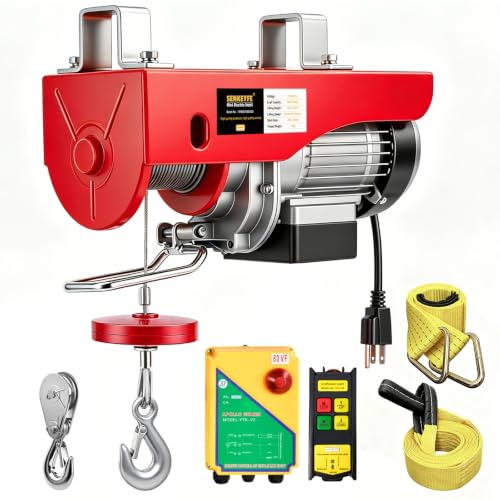 Electric Hoist 1320 LBS Wireless Remote Control with Emergency Stop Winch - style: 1320LBS Wireless
