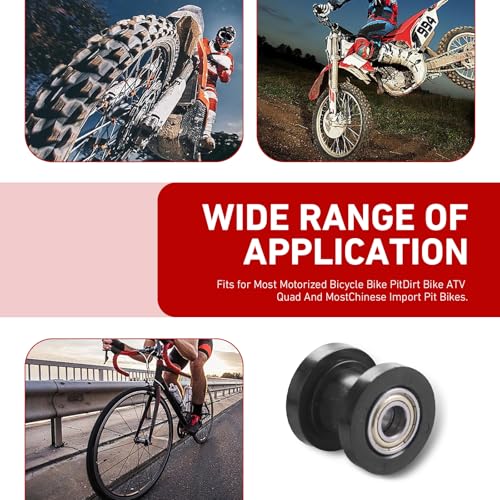 2 PCS Car Modified Chain Guide Sprocket, 0.3" and 0.4" Chain Tensioner Guides, Chain Roller Pulley Tensioner Wheel Guide with Rolling Wheels, Fit for Dirt Bikes Motorcycle Bicycles (Black)