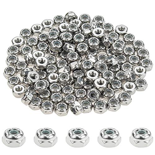 120 Pieces 4#-40 Nylon Insert Hex Lock Nuts, 304 Stainless Steel - size: 4-40 (120 pcs)