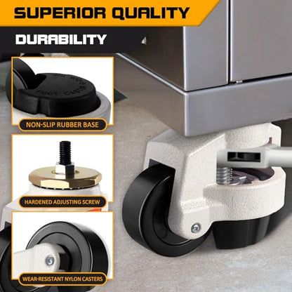 Heavy Duty Wheels, Leveling Stem Casters 6600 Lbs Total Capacity - size: 3 INCH