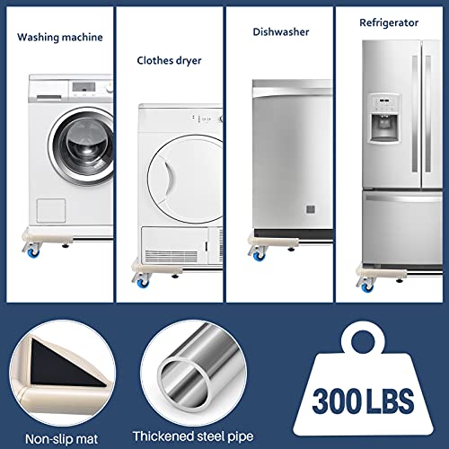 SPACECARE Mini Fridge Stand Mobile Roller, Adjustable18.5-27''- Off White - color: Ivory