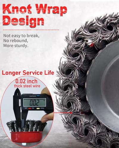 WENHUALI 4" Coarse Twisted Knotted Wire Wheel Cup Brush for Angle Grinder - style: 4 PACK 4'' Cup Brush