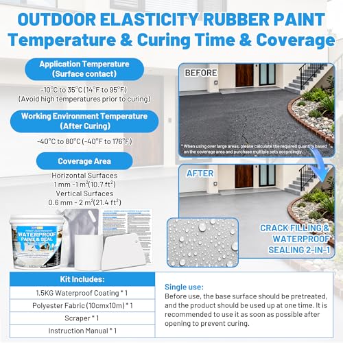 Rubber Liquid Waterproof Sealant, Waterproof Patch Seal Sealer Cloud Gray