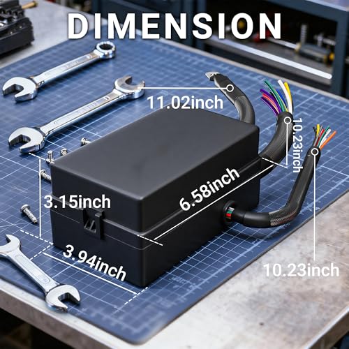 DaierTek 12V Fuse Box and Relay Block, 8 Relay 12 ATC/ATO Blade Fuse Pre-Wired Panel Dustproof Pre-Wired Fuse Relay Box for Automotive Car Marine Boat - color: 8 Relay 12 Fuse Pre-wired Relay Box