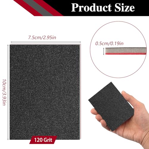 27 Pcs Sanding Sponge Block Pads, 120 Grit Fine Sandpaper Sand Paper - size: 120 Grits
