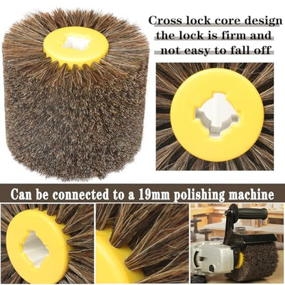 Shinboc 4.7x4 Inch Surface Conditioning Tool, Horse Hair Abrasive Wheel - style: Horse Hair Abrasive