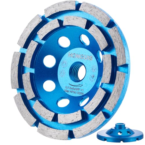 4 1/2 inch Concrete Grinding Wheel,5/8"-11 Arbor Diamond Cup Grinding Wheel Double Row for Granite Marble Concrete Masonry Stone - style: 4.5 Inch