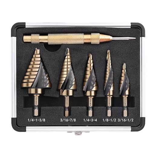Hex Shank Cobalt Step Drill Bit Set - size: M35 Cobalt Hex Shank